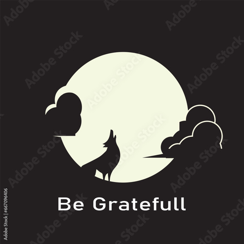Wolf and full moon logo