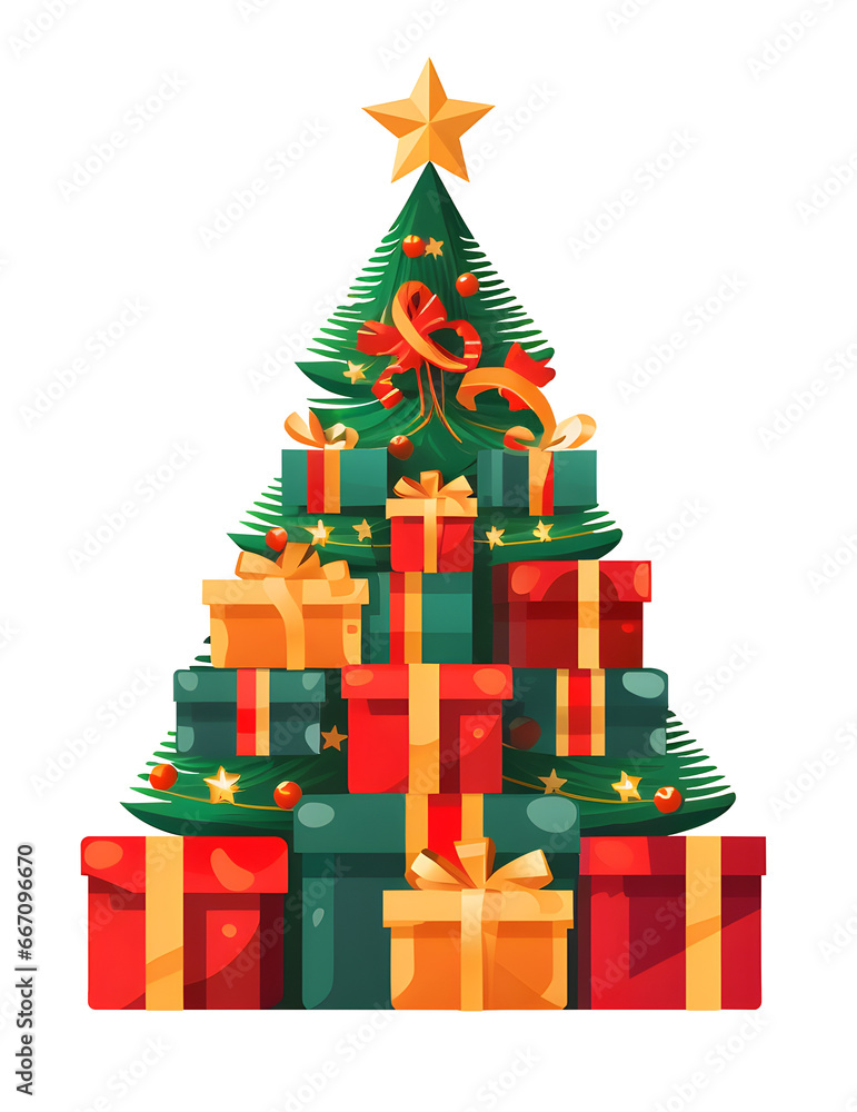 Christmas tree, pine, cartoon vector style New Year and Christmas trees, traditional symbols with garlands, gift box, light bulbs, stars. Winter holidays icons collection isolated background Christmas tree, pine, cartoon vector style New Year and Christmas trees, traditional symbols with garlands, gift box, light bulbs, stars. Winter holidays icons collection isolated background
