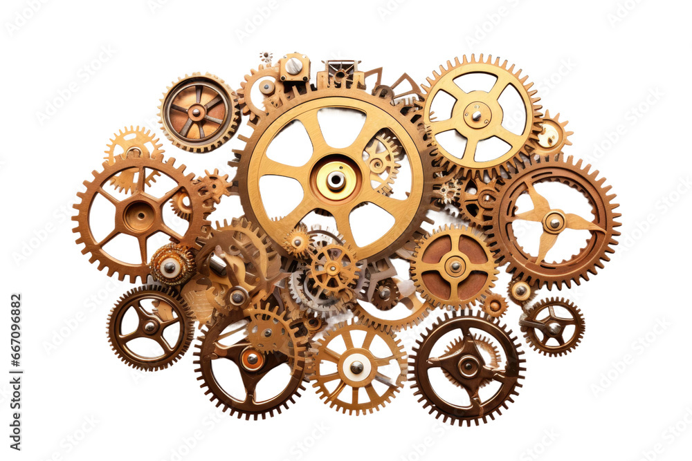 Intricate Steampunk Gears and Cogs on Transparent Background Stock ...