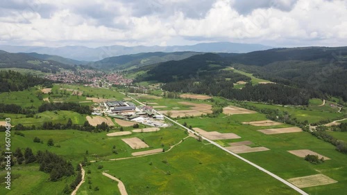 Aerial view of Sredna Gora Mountain near town of Koprivshtitsa, Sofia Region, Bulgaria photo