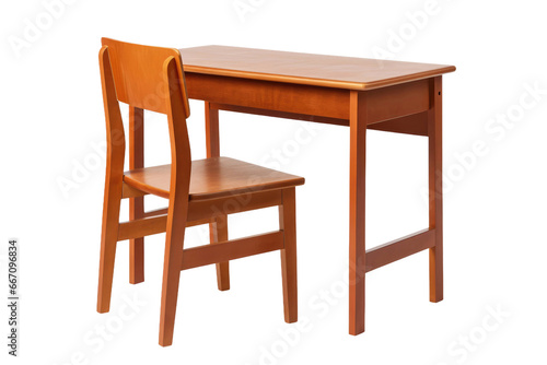 Modern Desk and Chair on Transparent Background