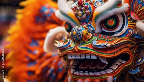 Wallpaper Mural lion dance performing on a traditional chinese. happy new year's Torontodigital.ca