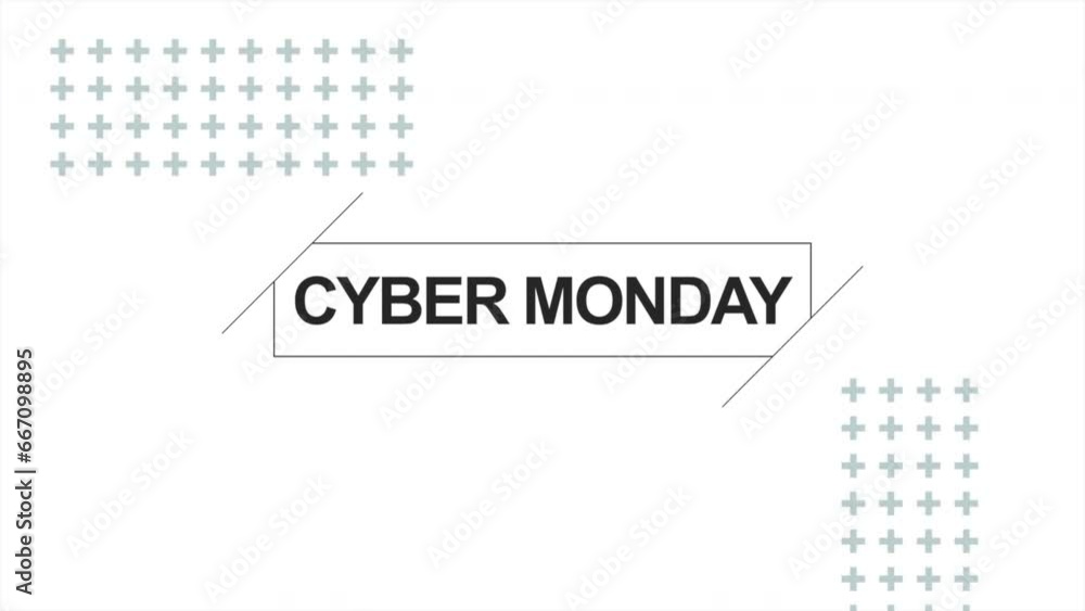 Cyber Monday text with crosses pattern on white gradient, motion abstract holidays, minimalism and promo style background Cyber Monday text with crosses pattern on white gradient, motion abstract holidays, minimalism and promo style background