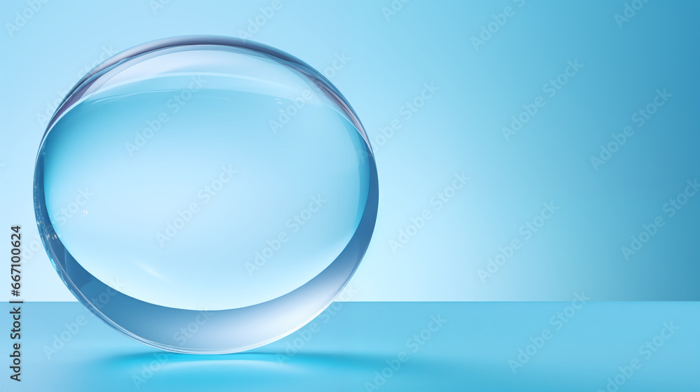 Abstract glass bubble crystal ball on blue background. Abstract glass bubble crystal ball on blue background.