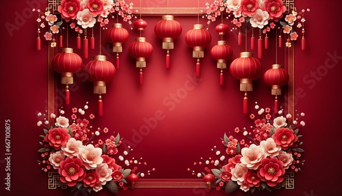 Traditional Chinese Lanterns and Ornaments Background