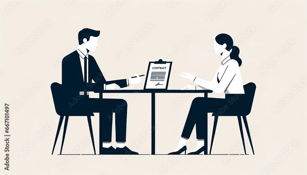 Professional Office Meeting: Man Presenting Document to Woman
Professional Office Meeting: Man Presenting Document to Woman