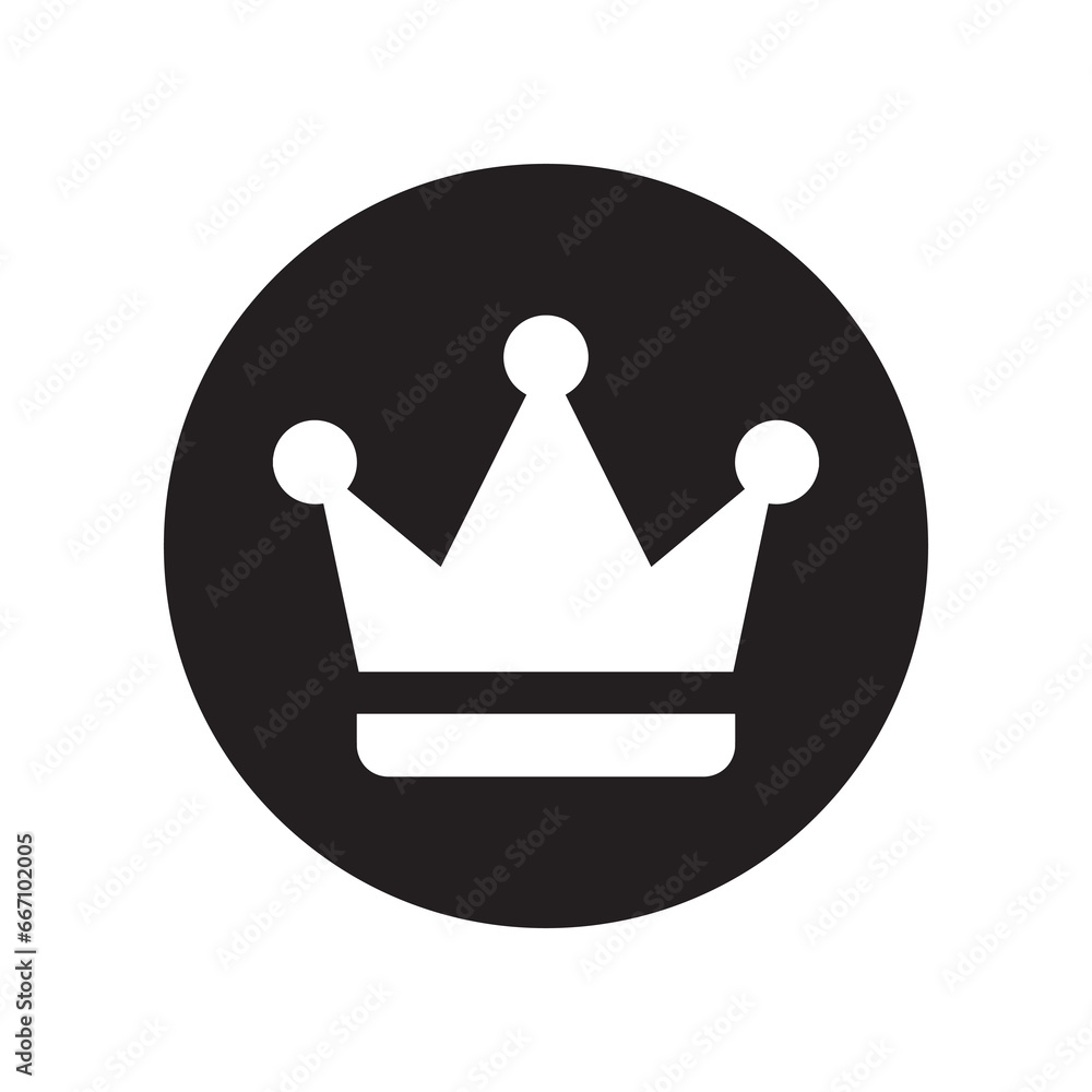 Crown icon vector. Royal logo design. King crown vector icon illustration in circle isolated on white background Crown icon vector. Royal logo design. King crown vector icon illustration in circle isolated on white background