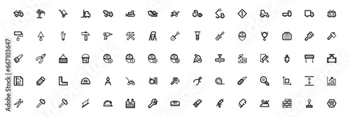 set of construction web icons set, building, construction and home repair tools