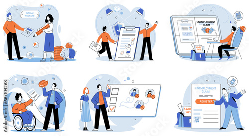 Care allowance. Vector illustration. Incapacitated individuals may require financial assistance for their care Impaired individuals may be eligible for disability benefits and financial aid Healthcare