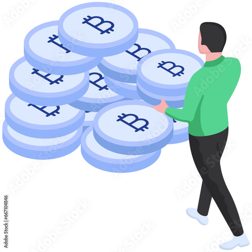 An illustration design of bitcoin millionaire