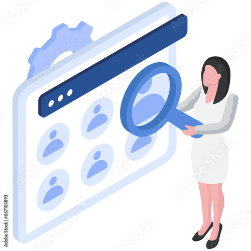 An editable design illustration of headhunting