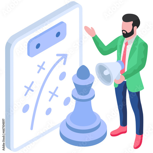 A flat design illustration of stratagem