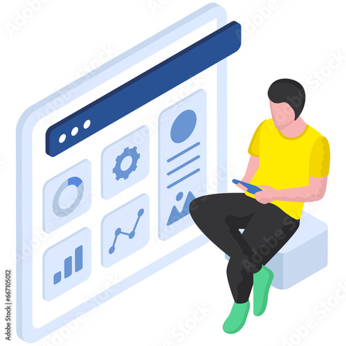 Trendy vector design of admin panel