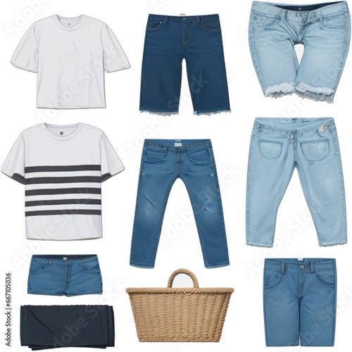 set of Dirty casual Shirt Laundy Wash vector