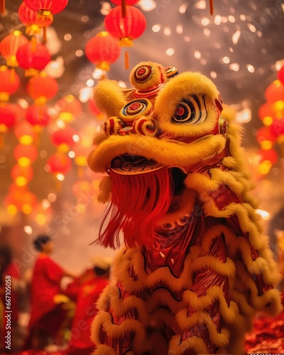 lion dance chinese new year celebration © Daunhijauxx