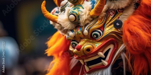 lion dance chinese new year celebration