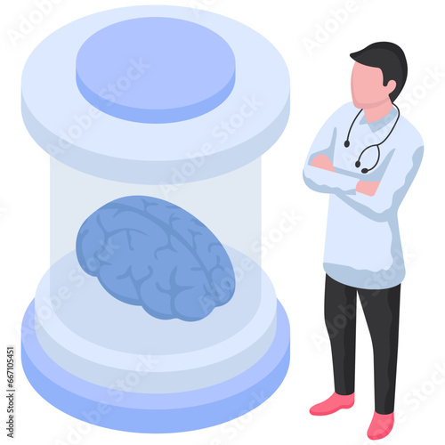 Modern design illustration of brain