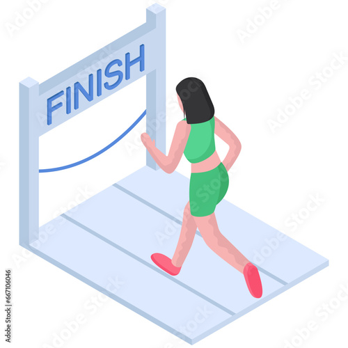 A unique design illustration of running