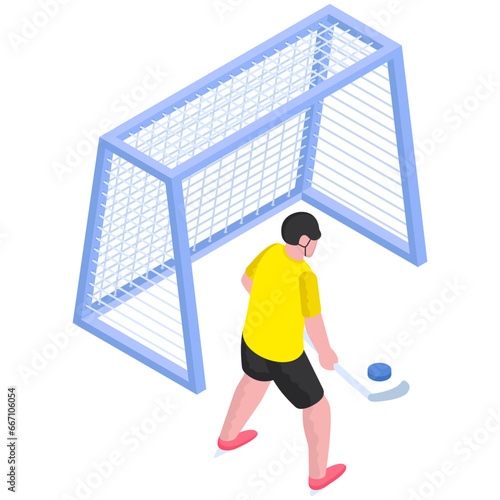 Photography An illustration design of playing ice hockey