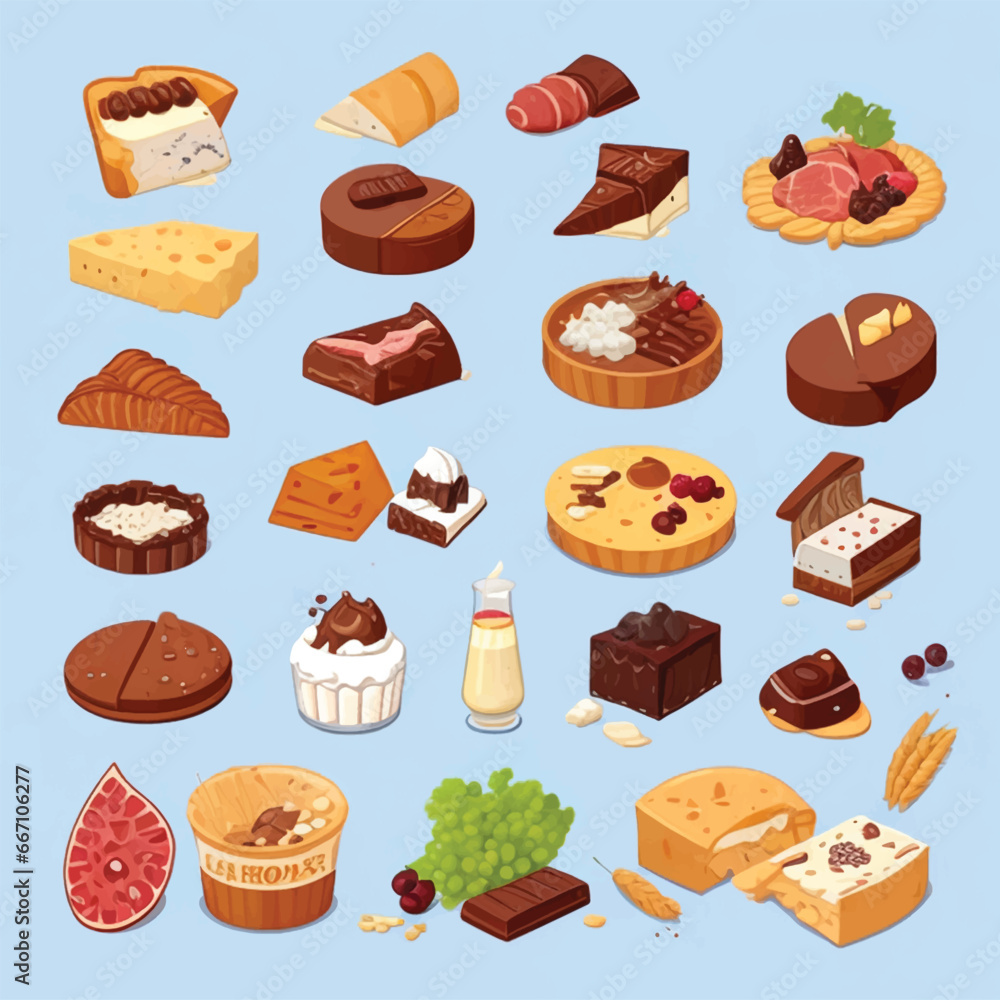 Set of sweet chocolate cake Set of sweet chocolate cake