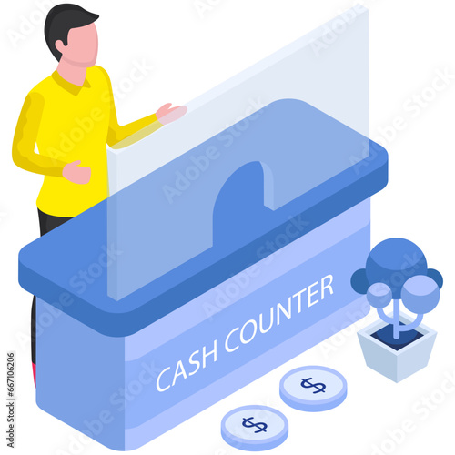 Modern design illustration of cash counter