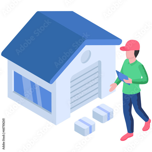 Flat design illustration of logistic storage