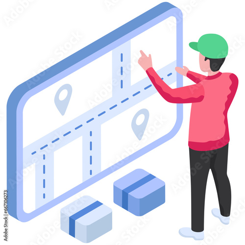 An illustration design of online parcel tracking