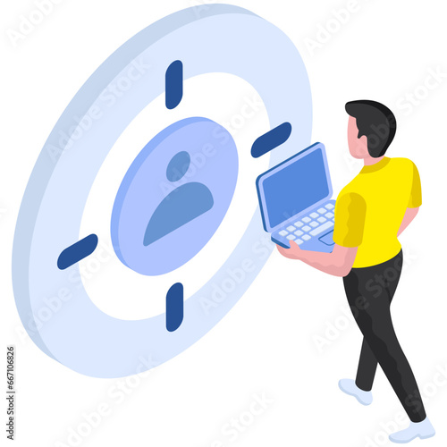 Modern design illustration of focus person