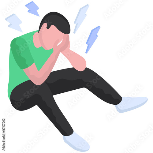 A creative design illustration of depression