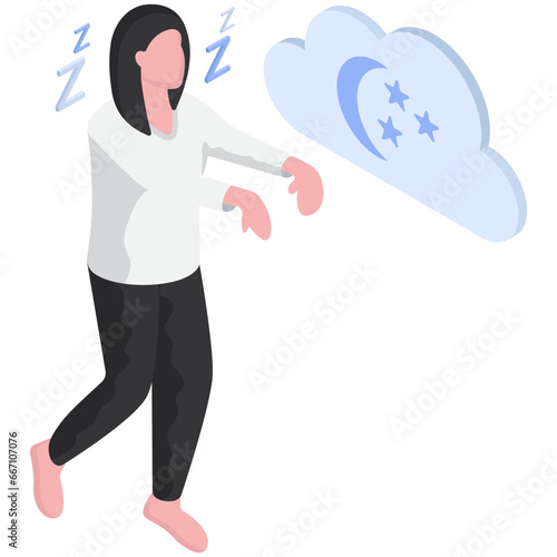 Trendy vector design of sleepwalking
