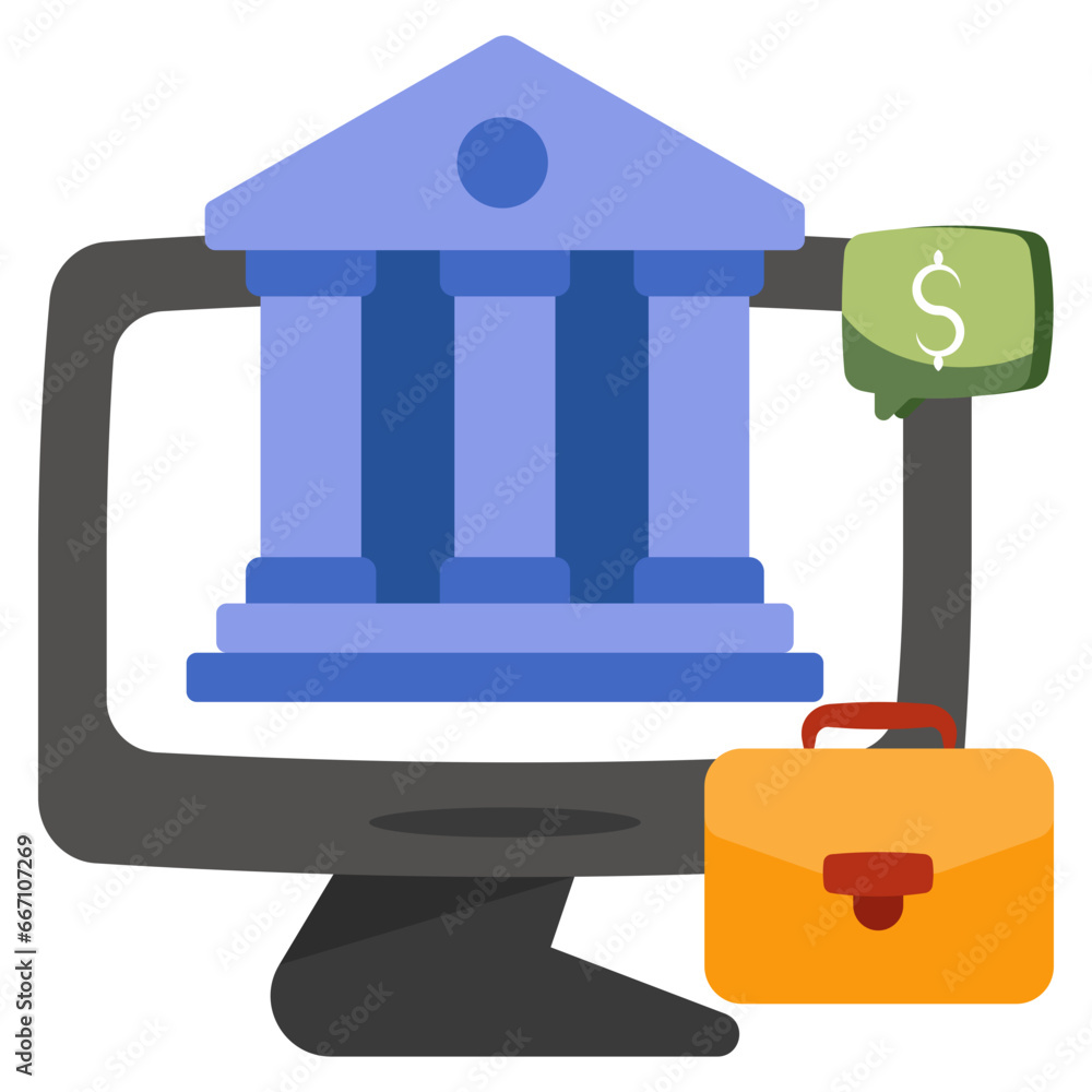 An icon design of online banking An icon design of online banking