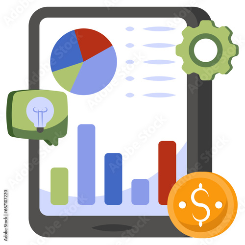 An icon design of mobile analytics