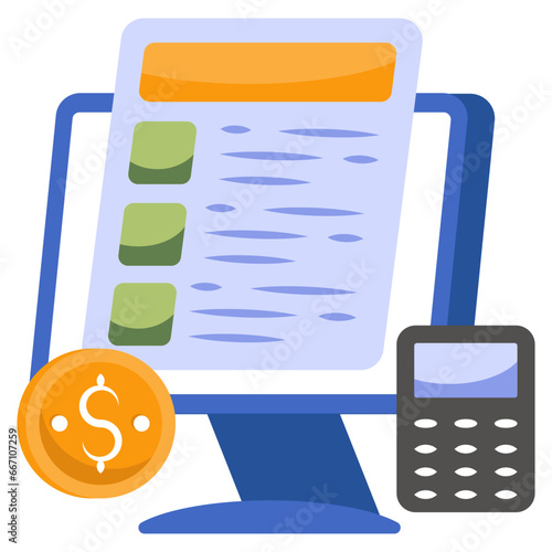 Premium design icon of online list