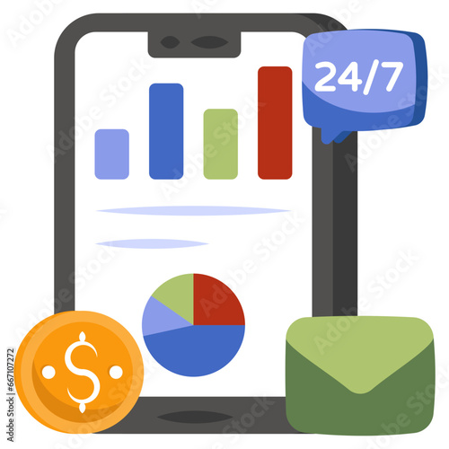 An icon design of mobile analytics