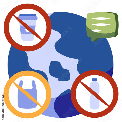 Vector design of plastic forbidden 