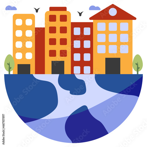 Modern design icon of urbanization
