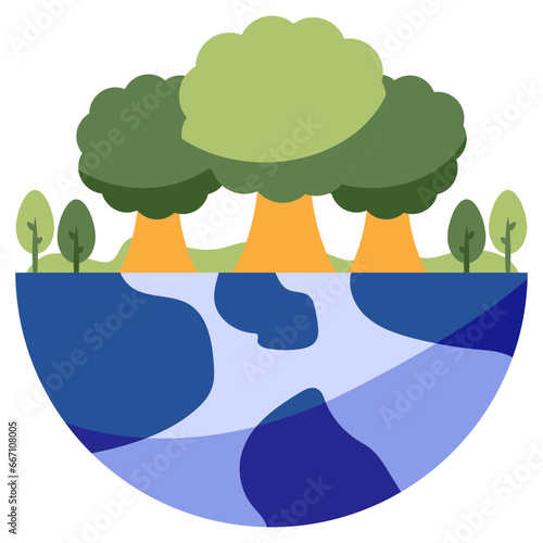 Unique design icon of global forestation 