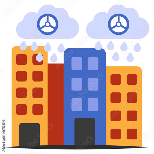 Unique design icon of acidic rain