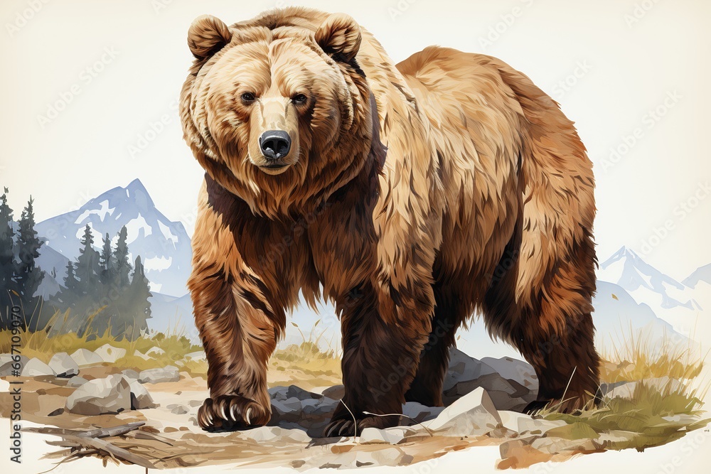 Fototapeta premium brown bear in the forest