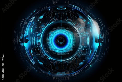eyeball technology scan hi-tech with blue neon