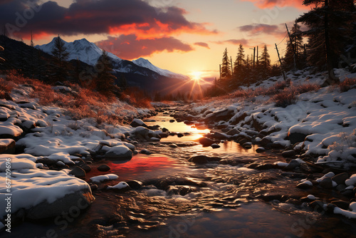 Winter solstice landscape. AI generative © SANGHYUN