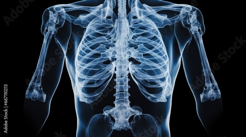X - ray Imaging: A chest X - ray image indicating the location of a fractured rib.