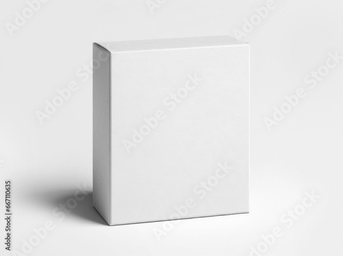 White Cardboard box template isolated on white background. AI generative photo