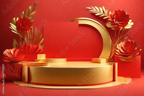 mosaic podium for product presentation 