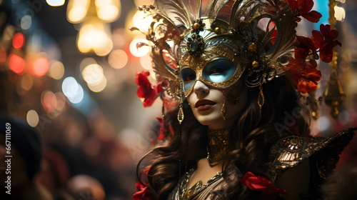 woman with carnival mask