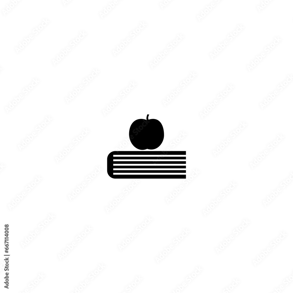 Fototapeta premium Book and apple icon. Simple illustration on white background