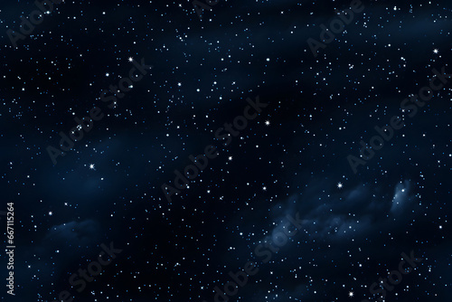 seamless texture and full-frame background of starry night sky and outer space. Neural network generated in May 2023. Not based on any actual scene or pattern.