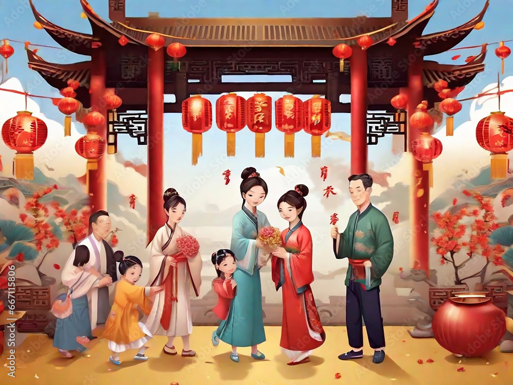 Dongzhi festival background. Generative Ai