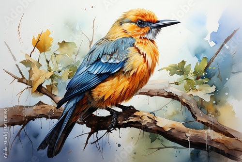 lilac breasted roller on branch