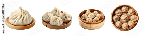 Xiao long bao, transparent background, isolated image, generative AI
